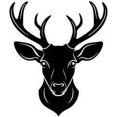 deer head silhouette on white background
