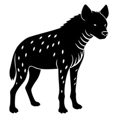 Hyena  silhouette on white background