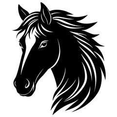 horse head silhouette on white background