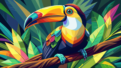 Colorful Toucan in a Vibrant Jungle Setting
