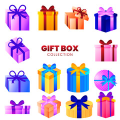 Gift Box Collection Colorful Present Package Celebration