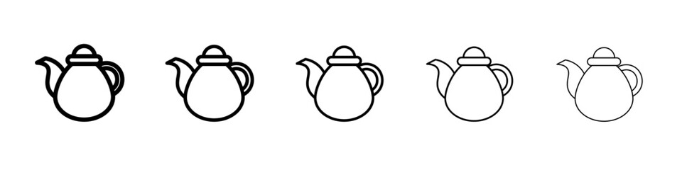 teapot icon vector thin outline style sign