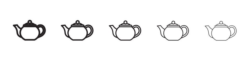 Teapot icon vector thin outline style sign