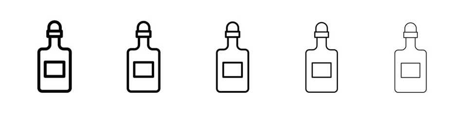 Tequila bottle and glass icon vector thin outline style sign