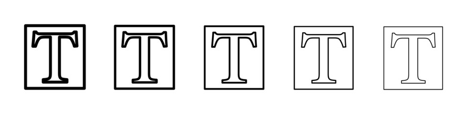 Text box icon vector thin outline style sign