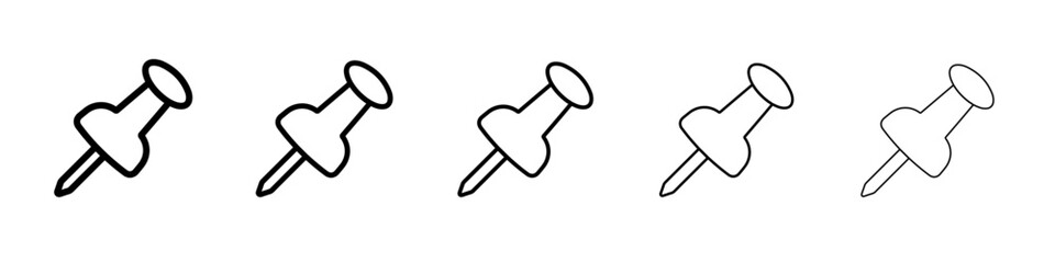 thumb pin icon vector thin outline style sign