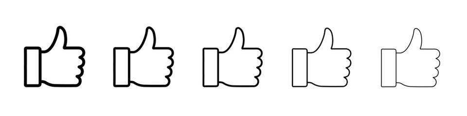 thumbsup icon vector thin outline style sign
