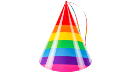colorful party hats isolated on a transparent background.