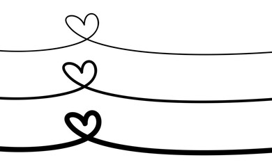 Heart shape. Continuous linear art doodle drawing vector illustration. Love one line symbol.