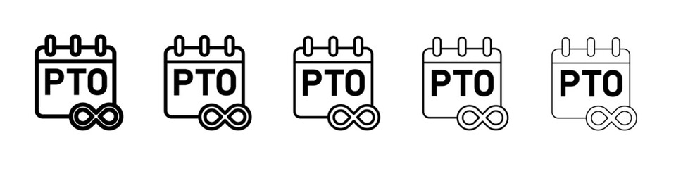 Unlimited PTO icon vector thin outline style sign
