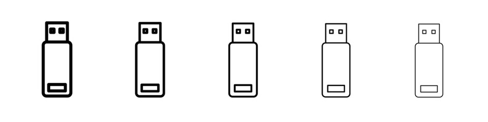 usb icon vector thin outline style sign