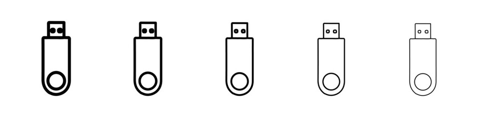 usb icon vector thin outline style sign