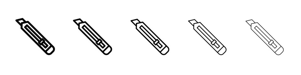 utility knife icon vector thin outline style sign