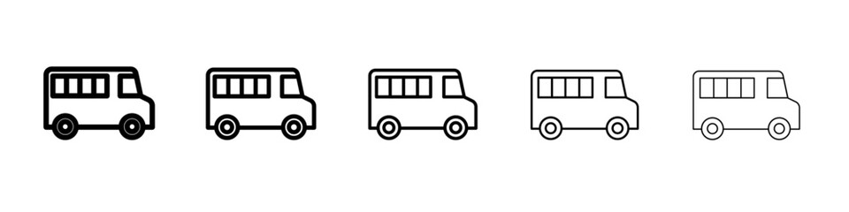 van icon vector thin outline style sign