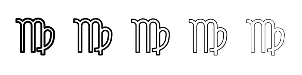 virgo sign icon vector thin outline style sign