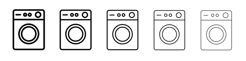 washing machine icon vector thin outline style sign