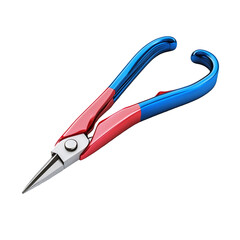 Fototapeta premium Red and blue precision flush cutters isolated on black background