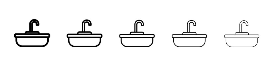 washbasin icon vector thin outline style sign