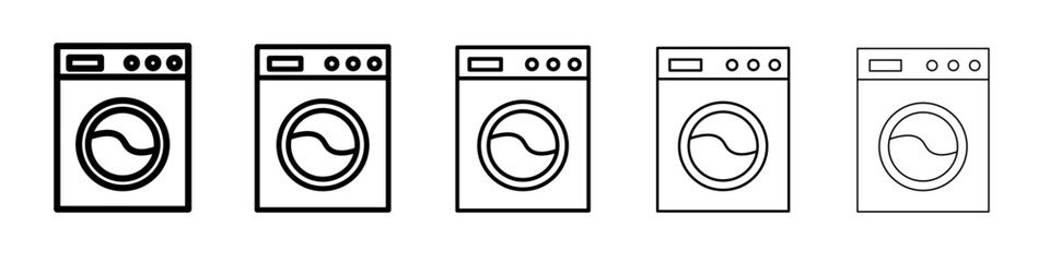 washing machine icon vector thin outline style sign