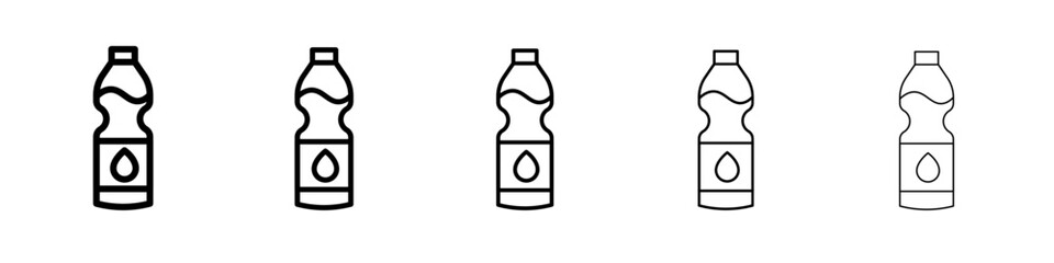water bottle icon vector thin outline style sign