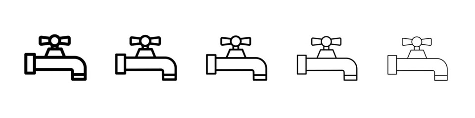 water tap cion vector thin outline style sign