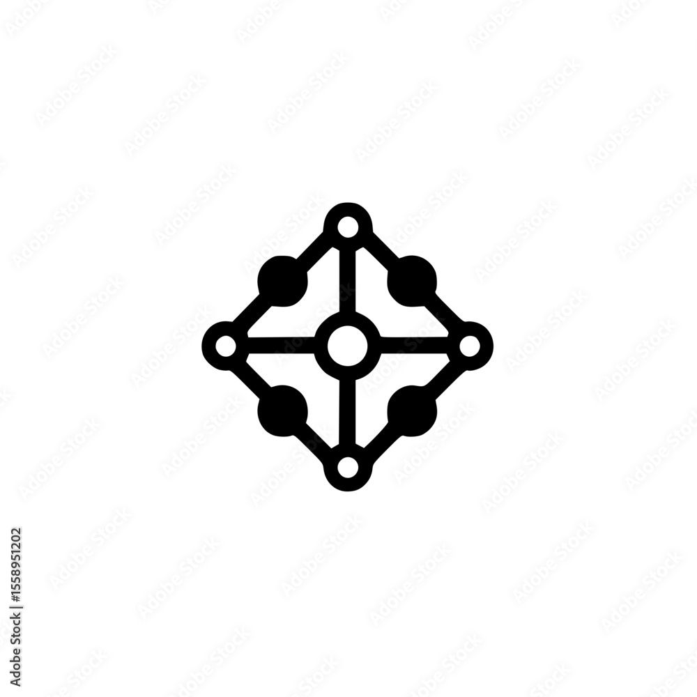 Poster control center icon in flat vector style for system management and dashboard interface