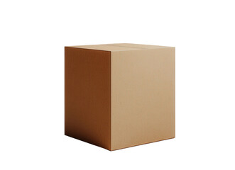 Simple and Elegant Brown Cube Displayed on a White Background with Soft Shadows for Design and Conceptual Imagery in Various Projects