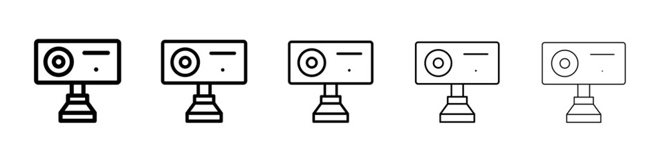 web cam icon vector thin outline style sign