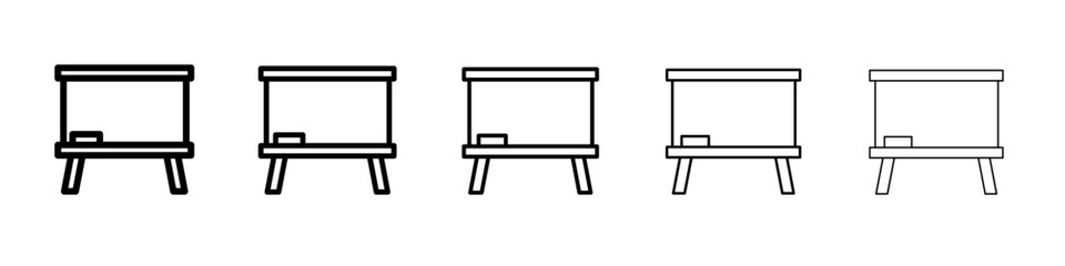 white board icon vector thin outline style sign