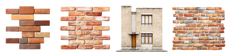 Obraz premium Brick Wall Textures Collection: Rustic Building Materials and Facades