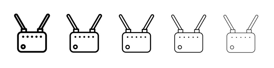 wifi router icon vector thin outline style sign