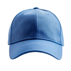 A plain light blue baseball cap on a black background a simple headwear item