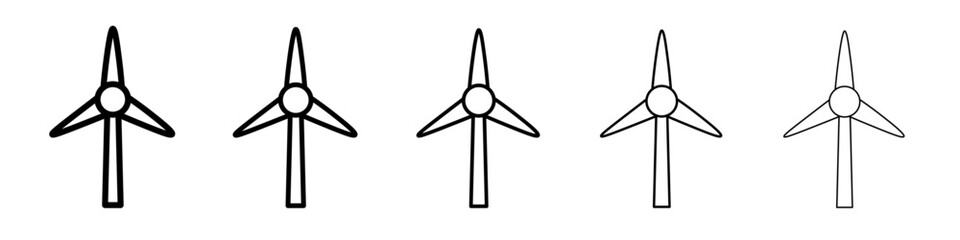 wind turbine icon vector thin outline style sign