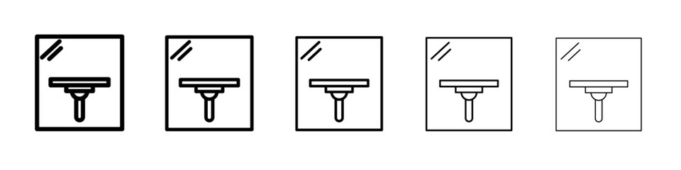 window clean icon vector thin outline style sign