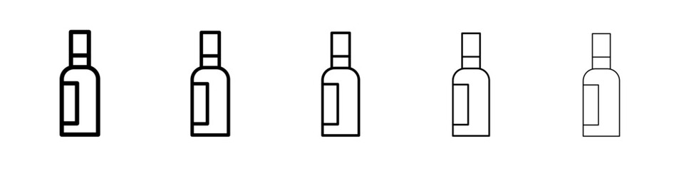wine bottle icon vector thin outline style sign