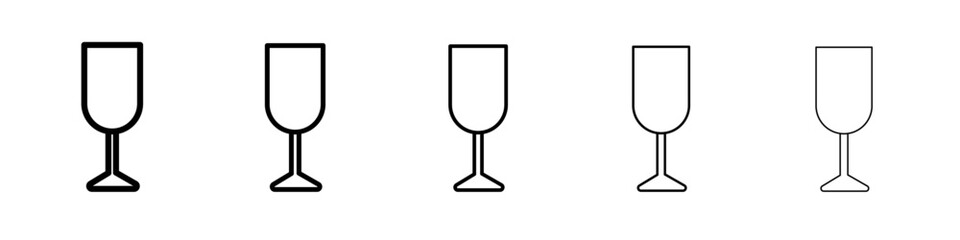 wine glass vector thin outline style sign