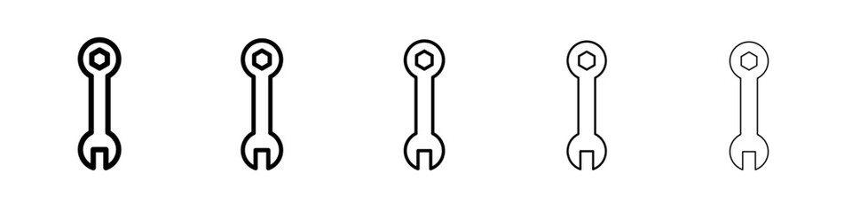 wrench icon vector thin outline style sign