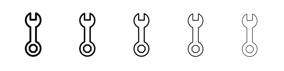 wrench icon vector thin outline style sign