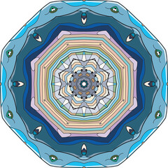 Colorful cute Mandala. Decorative unusual round ornaments.