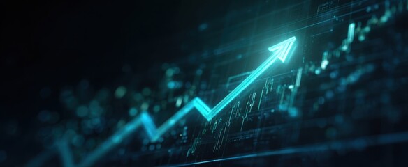 The upward trend of financial growth represented through modern data visualization.