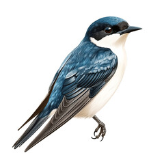 Obraz premium A striking blue and white bird perched against a black background a detailed illustration showcasing its feathers and talons