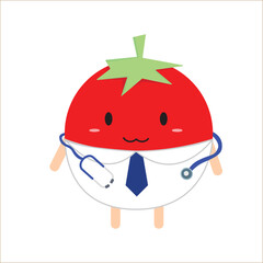 Doctor Tomato cartoon illustrator, illustration