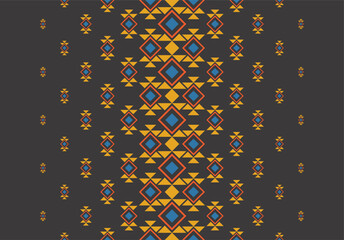 Native American patterns. Seamless pattern in tribal. Abstract background with ethnic Aztec ornament. Geometric ethnic pattern. Design for background, wallpaper, fabric, clothing, scarf. Boho motifs.