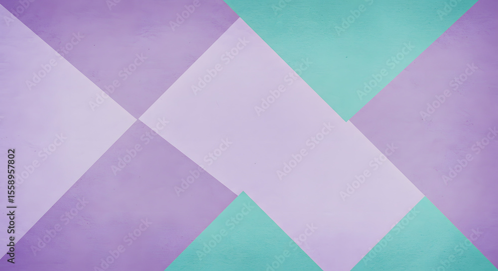 Aufkleber abstract geometric design featuring overlapping triangles in shades of purple and teal, creating a m
