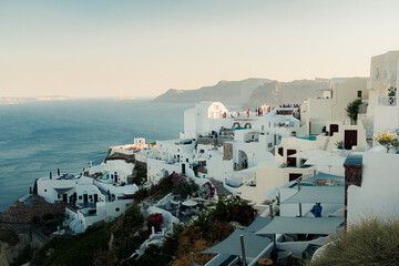Santorini Cliffside at Dusk