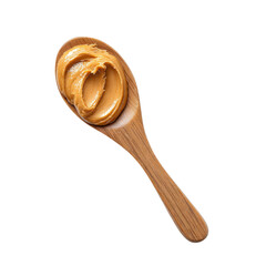 Peanut Butter Swirls in Spoon: Delicious peanut butter swirls elegantly in a wooden spoon. A visual feast for the eyes and a treat for the taste buds.
