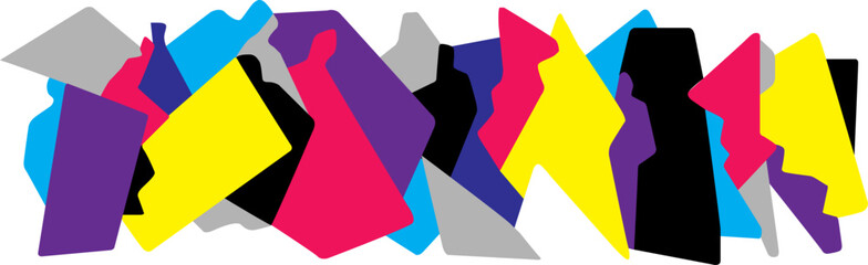 Modern people abstract fashion silhouettes futuristic creative background , horizontal isolated vector illustration
