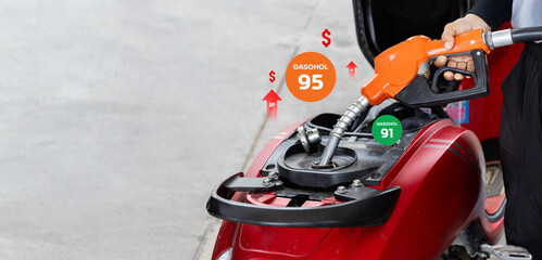 Fuel price comparison at gas station