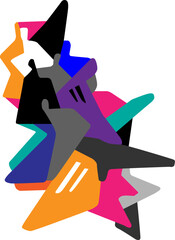 Modern people abstract fashion silhouettes futuristic creative background , horizontal isolated vector illustration
