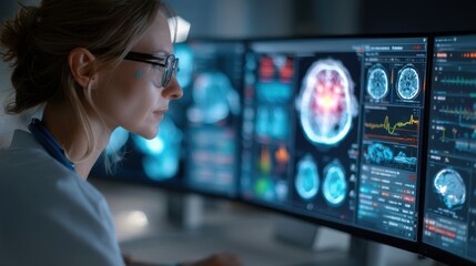 AI-powered medical imaging interpreting scans with high-precision overlays
